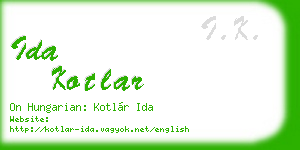 ida kotlar business card